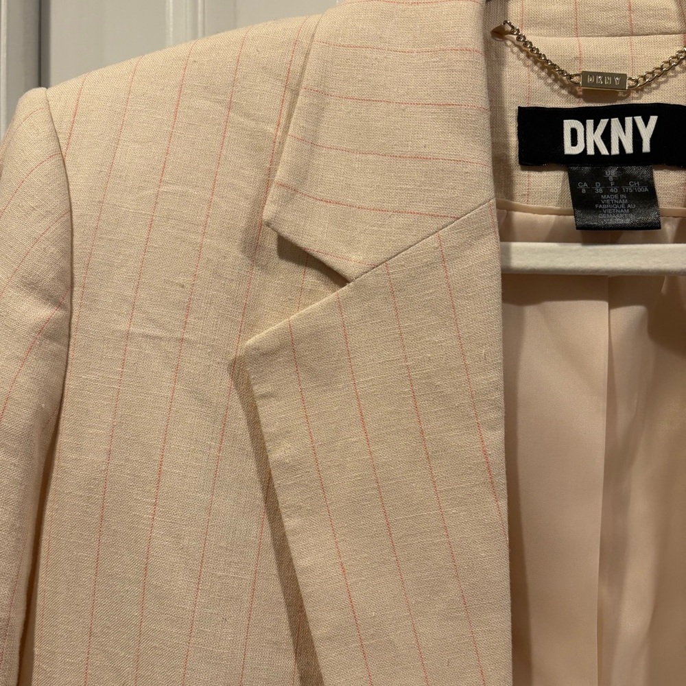 DKNY Linen Pinstripe Blazer